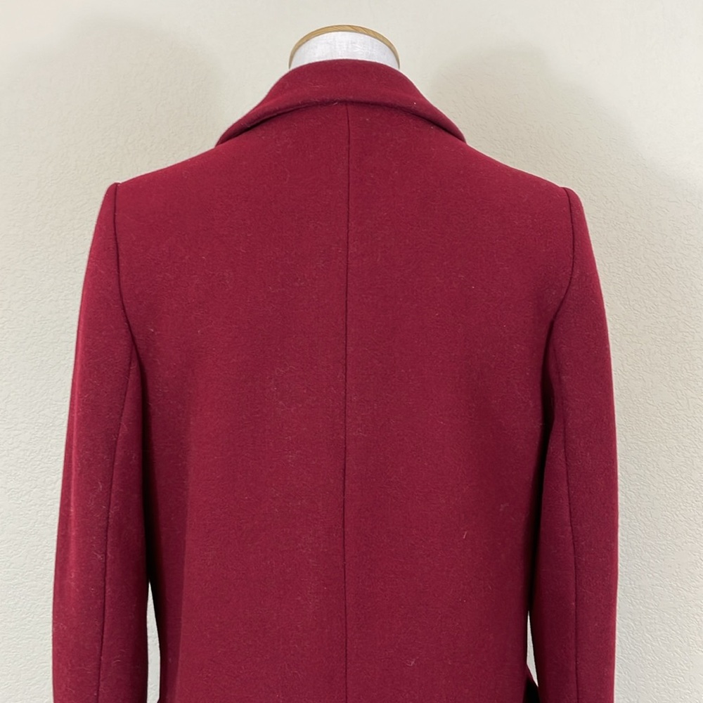 Trf collection Zara maroon deep v wool coat size small - Picture 7 of 12